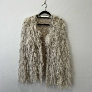 ASTR The Label Shaggy Faux Fur Knit Sweater